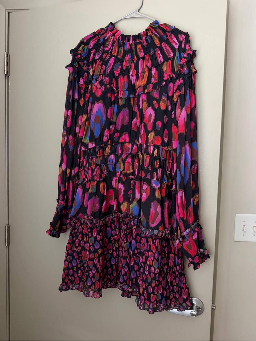 Farm Rio Iridescent Leopard Print
Mini Dress With Ruffled Skirt Details - Picture 2 of 4